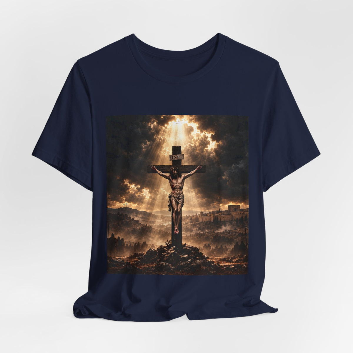 Crucifixion Scene T‑Shirt — Dramatic Jesus Cross Christian Tee