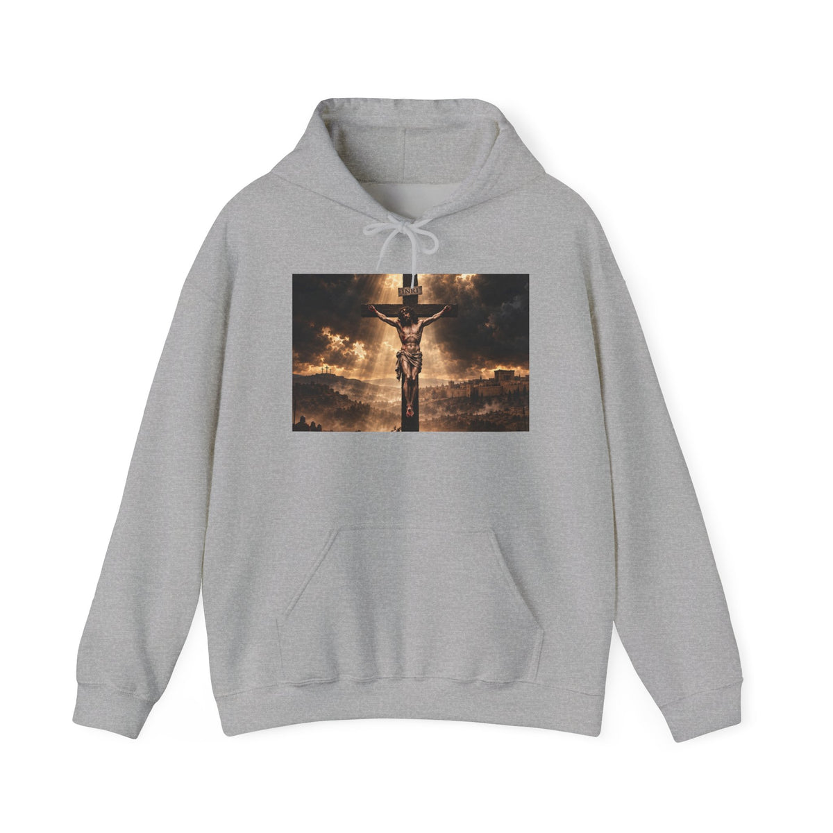Christian Crucifix Hoodie – Jesus on the Cross Spiritual Faith Sweatshirt