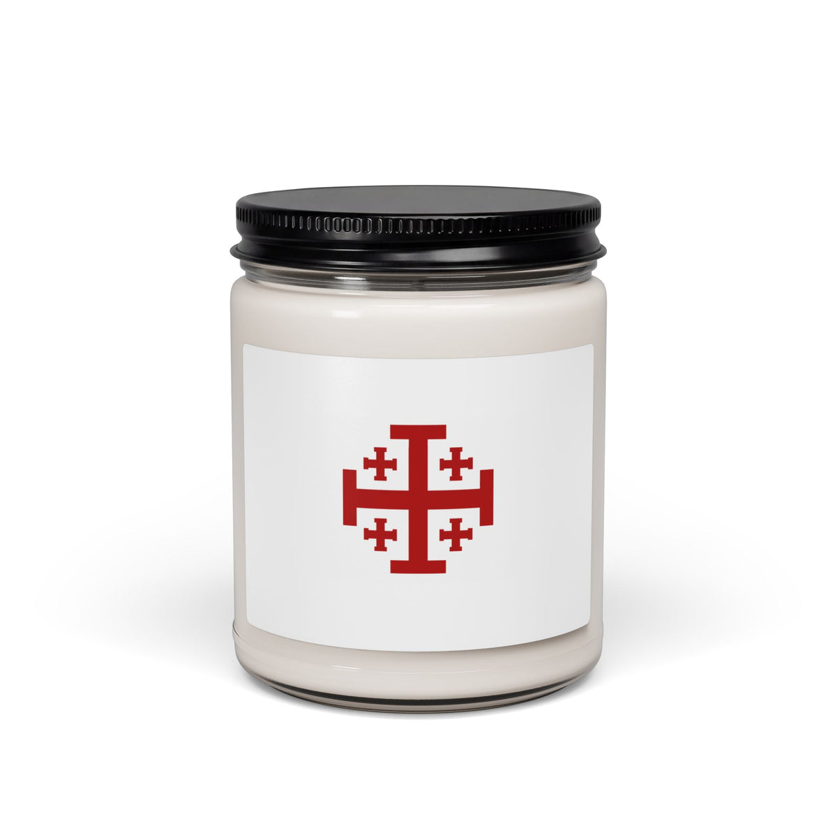 Jerusalem Cross Soy Candle — 9oz Scented Jar for Prayer & Meditation