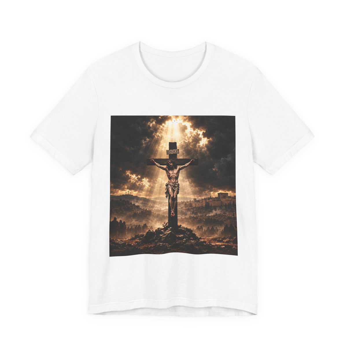 Crucifixion Scene T‑Shirt — Dramatic Jesus Cross Christian Tee