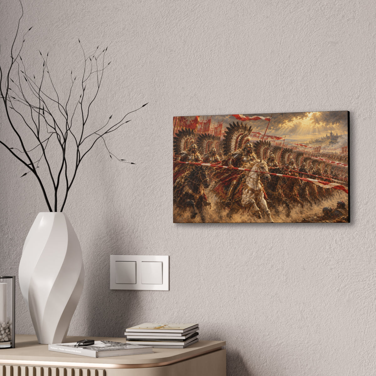 Polish Winged Hussars Battle Canvas