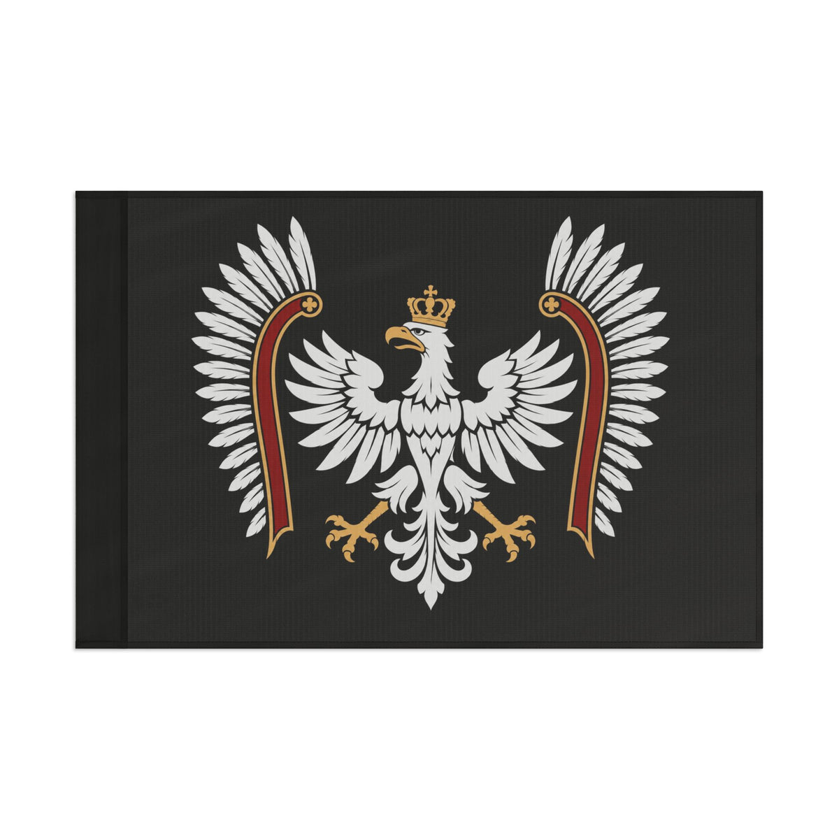 Polish White Eagle Flag — Crowned Heraldic Banner (Patriotic Polish Flag)