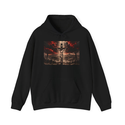 Christian Crucifix Hoodie — Jesus on the Cross Religious Graphic Sweatshirt