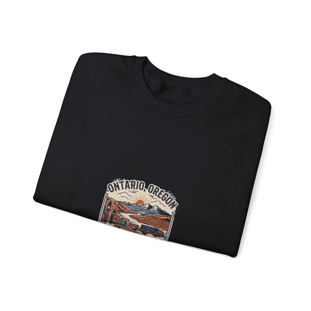 Ontario, Oregon Retro Scenic Crewneck Sweatshirt