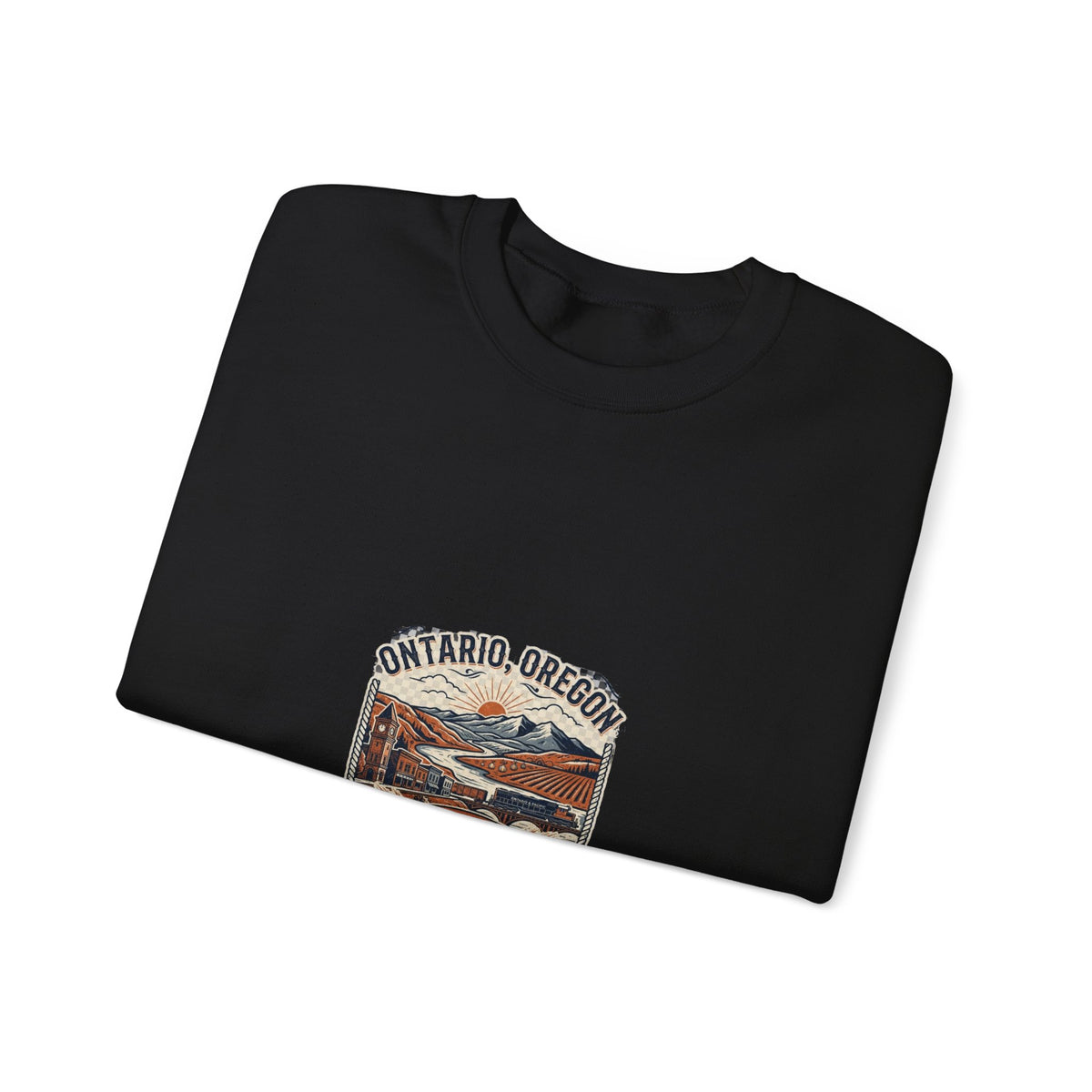 Ontario, Oregon Retro Scenic Crewneck Sweatshirt