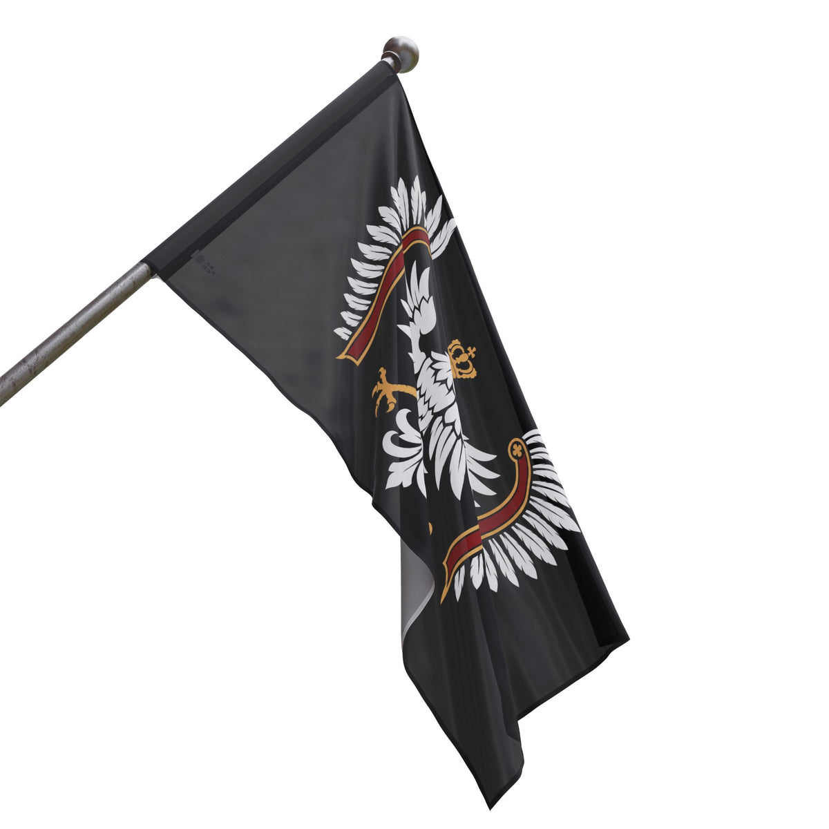 Polish White Eagle Flag — Crowned Heraldic Banner (Patriotic Polish Flag)