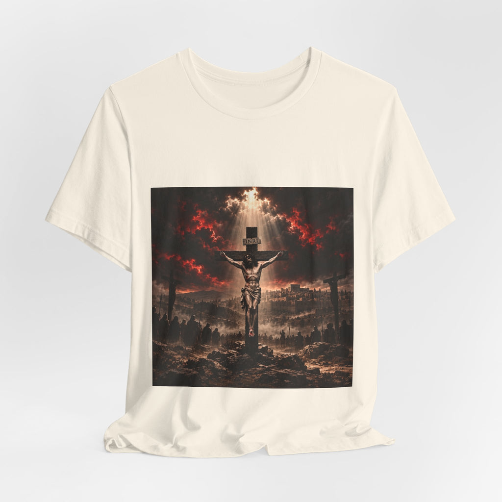 Crucifixion Scene T‑Shirt — Dramatic Jesus Cross Graphic Tee