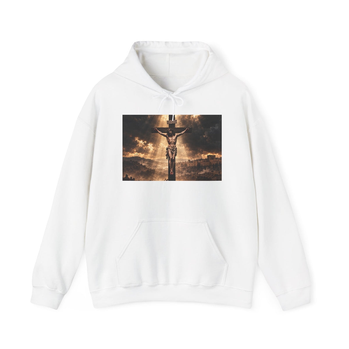 Christian Crucifix Hoodie – Jesus on the Cross Spiritual Faith Sweatshirt