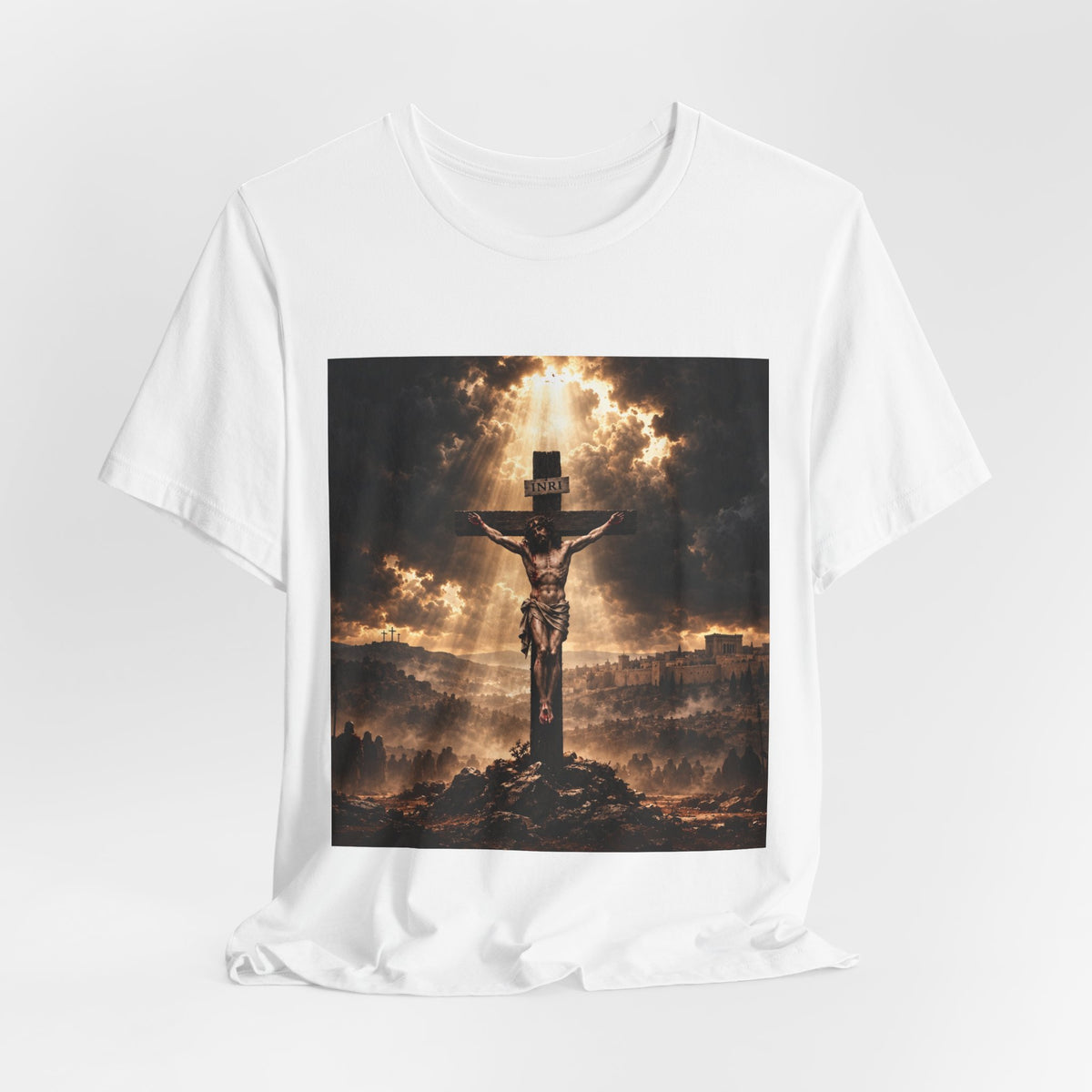 Crucifixion Scene T‑Shirt — Dramatic Jesus Cross Christian Tee