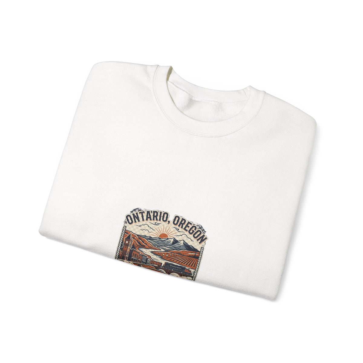 Ontario, Oregon Retro Scenic Crewneck Sweatshirt