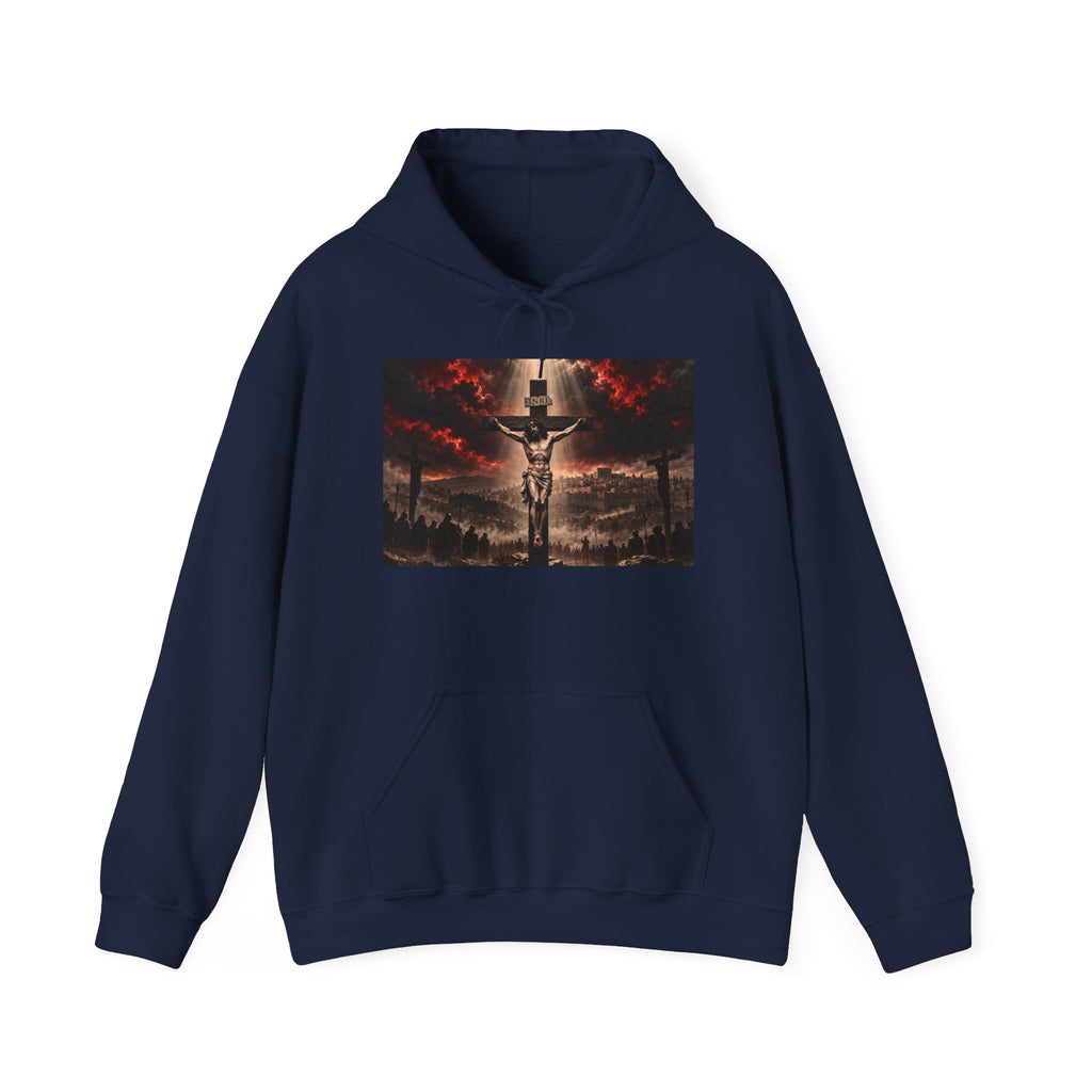 Christian Crucifix Hoodie — Jesus on the Cross Religious Graphic Sweatshirt