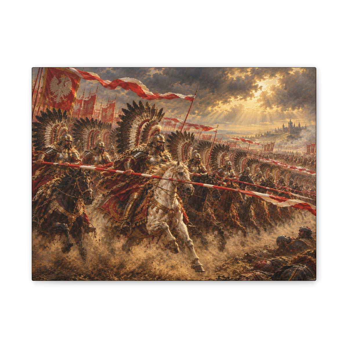 Polish Winged Hussars Battle Canvas
