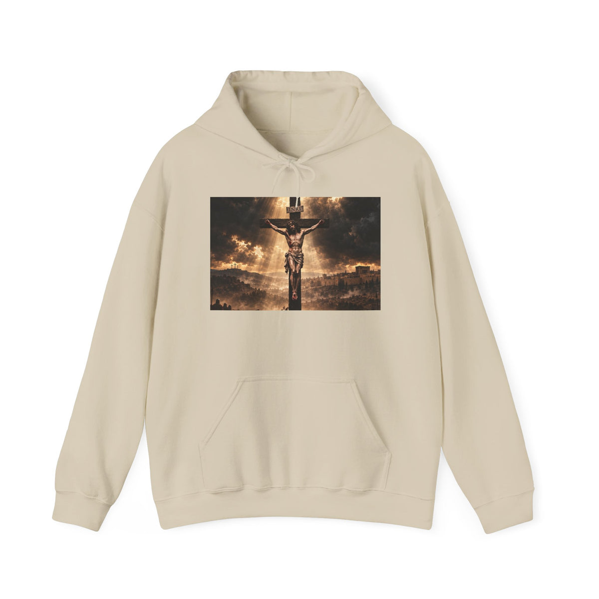Christian Crucifix Hoodie – Jesus on the Cross Spiritual Faith Sweatshirt