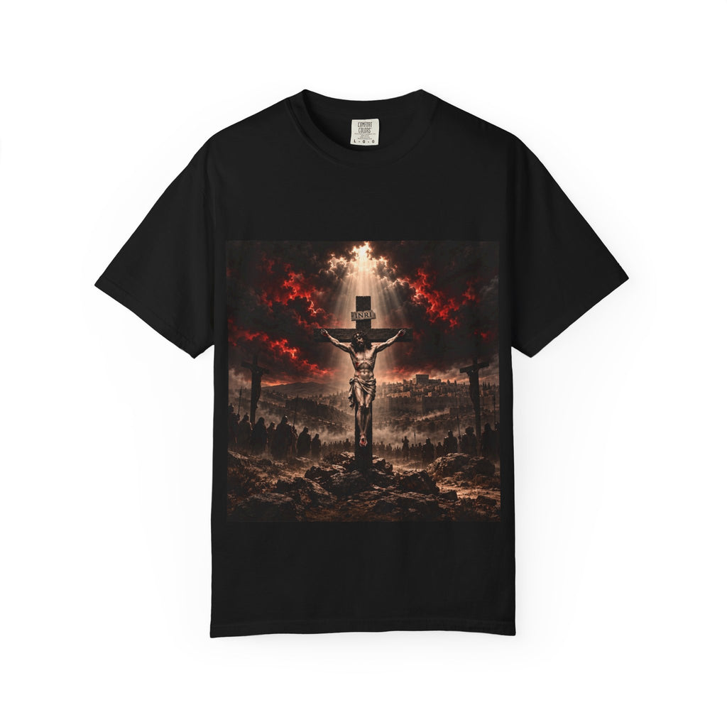 Crucifixion Scene T-Shirt — Dramatic Religious Graphic Tee