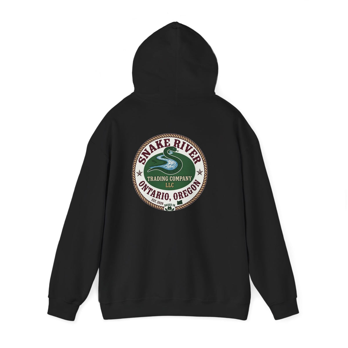 Oregon Coast Vintage Patch Hoodie — Crater Lake Scenic Travel Sweatshirt
