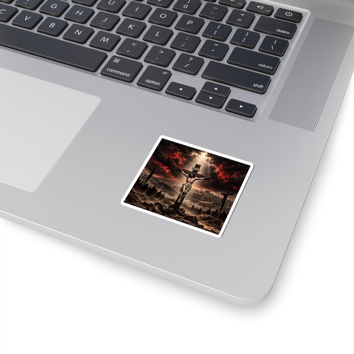 Crucifixion Scene Kiss-Cut Sticker - Religious Jesus Cross Decal