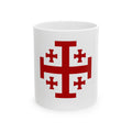 Jerusalem Cross Ceramic Mug — Red Crusader Cross Coffee Cup (11oz, 15oz)