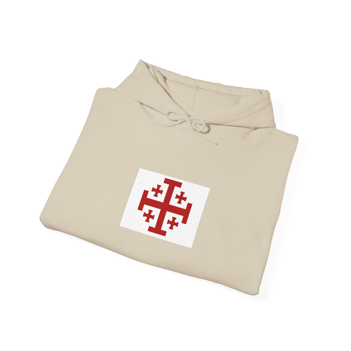 Jerusalem Cross Hoodie — Minimal Christian Symbol Pullover