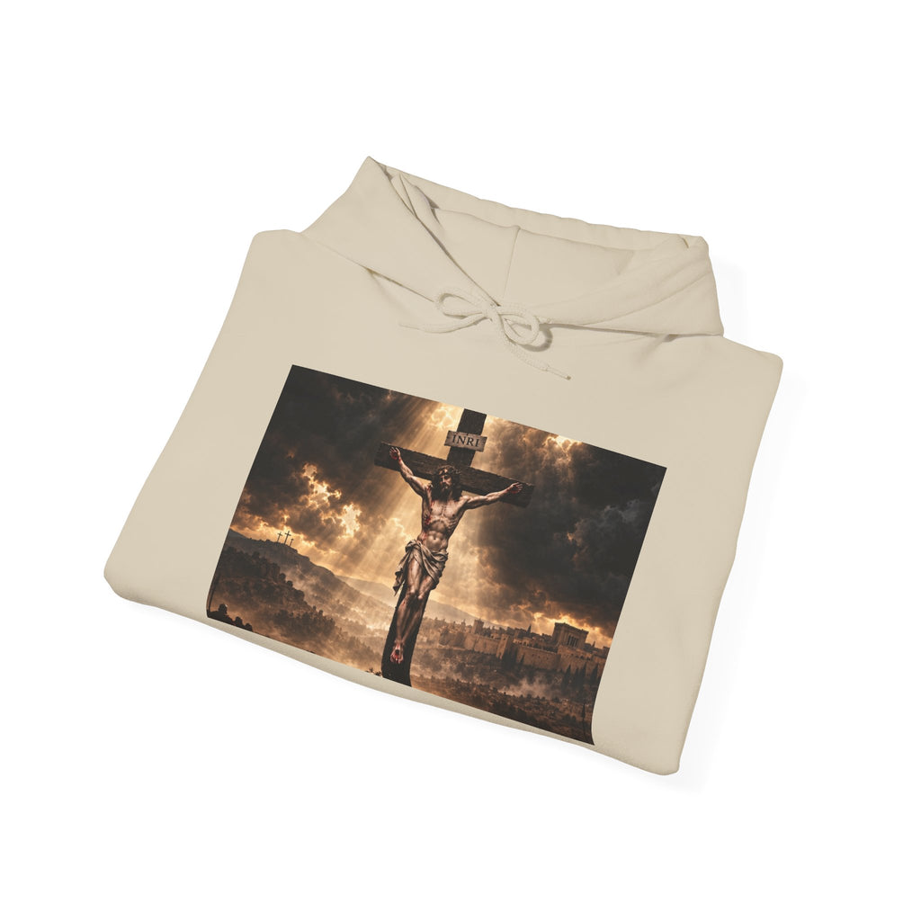 Christian Crucifix Hoodie – Jesus on the Cross Spiritual Faith Sweatshirt