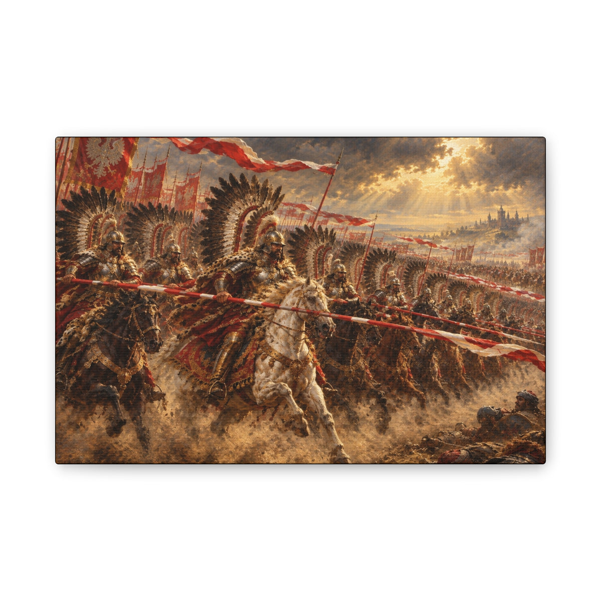 Polish Winged Hussars Battle Canvas