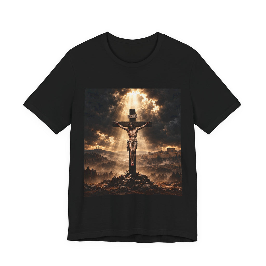 Crucifixion Scene T‑Shirt — Dramatic Jesus Cross Christian Tee