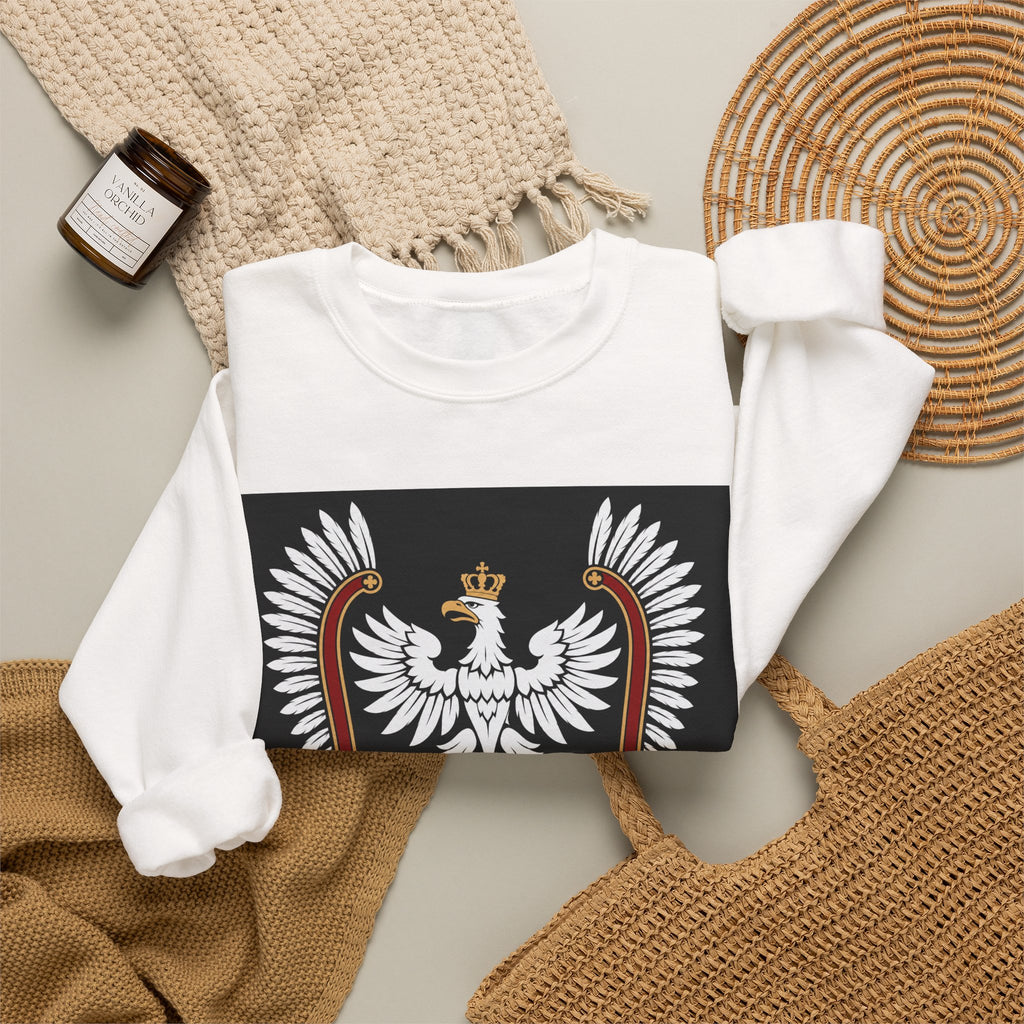 Polish White Eagle Crewneck Sweatshirt — Crowned Polska Emblem
