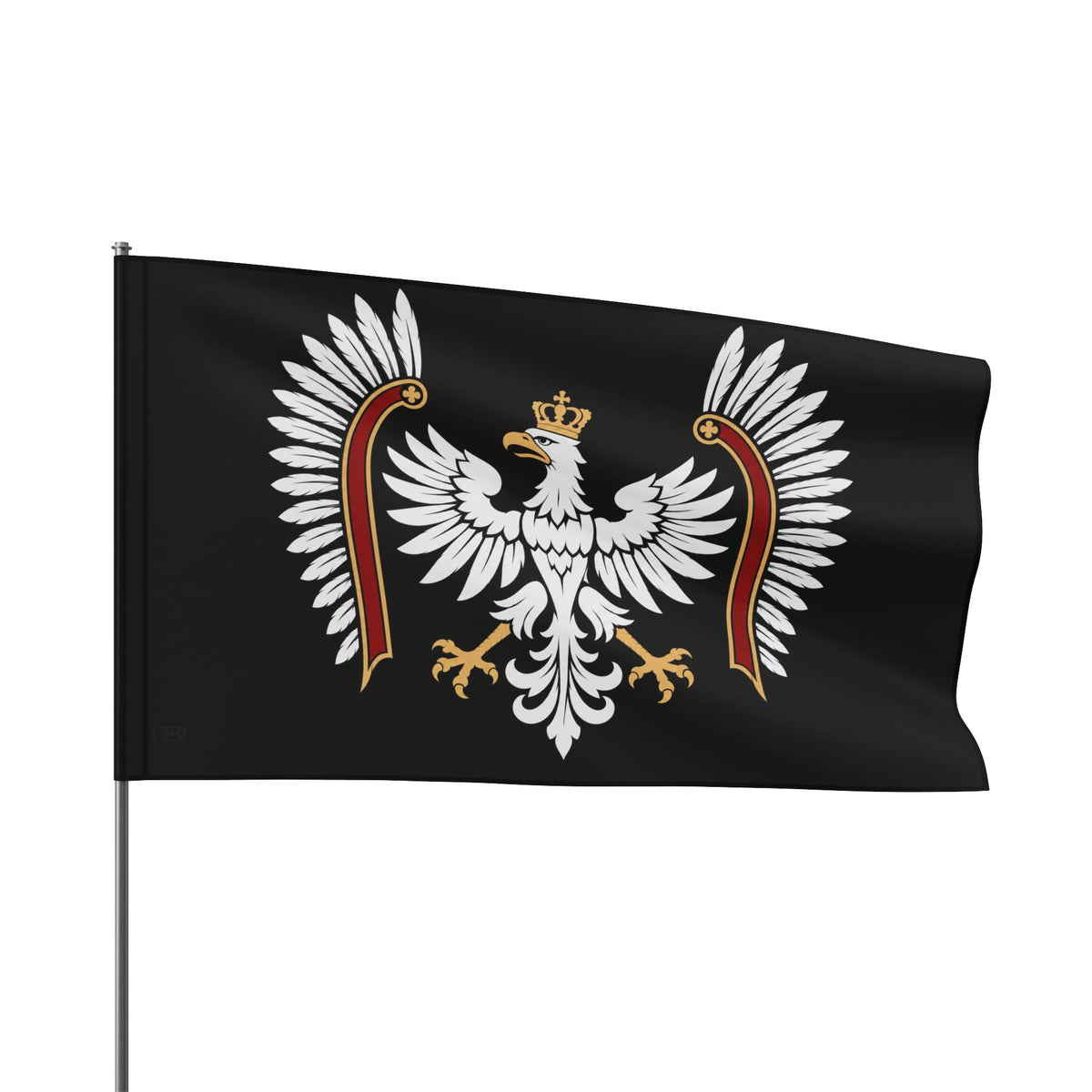 Polish White Eagle Flag — Crowned Heraldic Banner (Patriotic Polish Flag)
