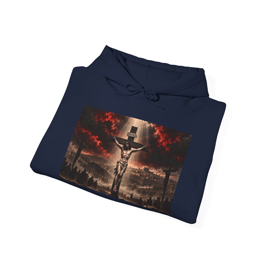 Christian Crucifix Hoodie — Jesus on the Cross Religious Graphic Sweatshirt