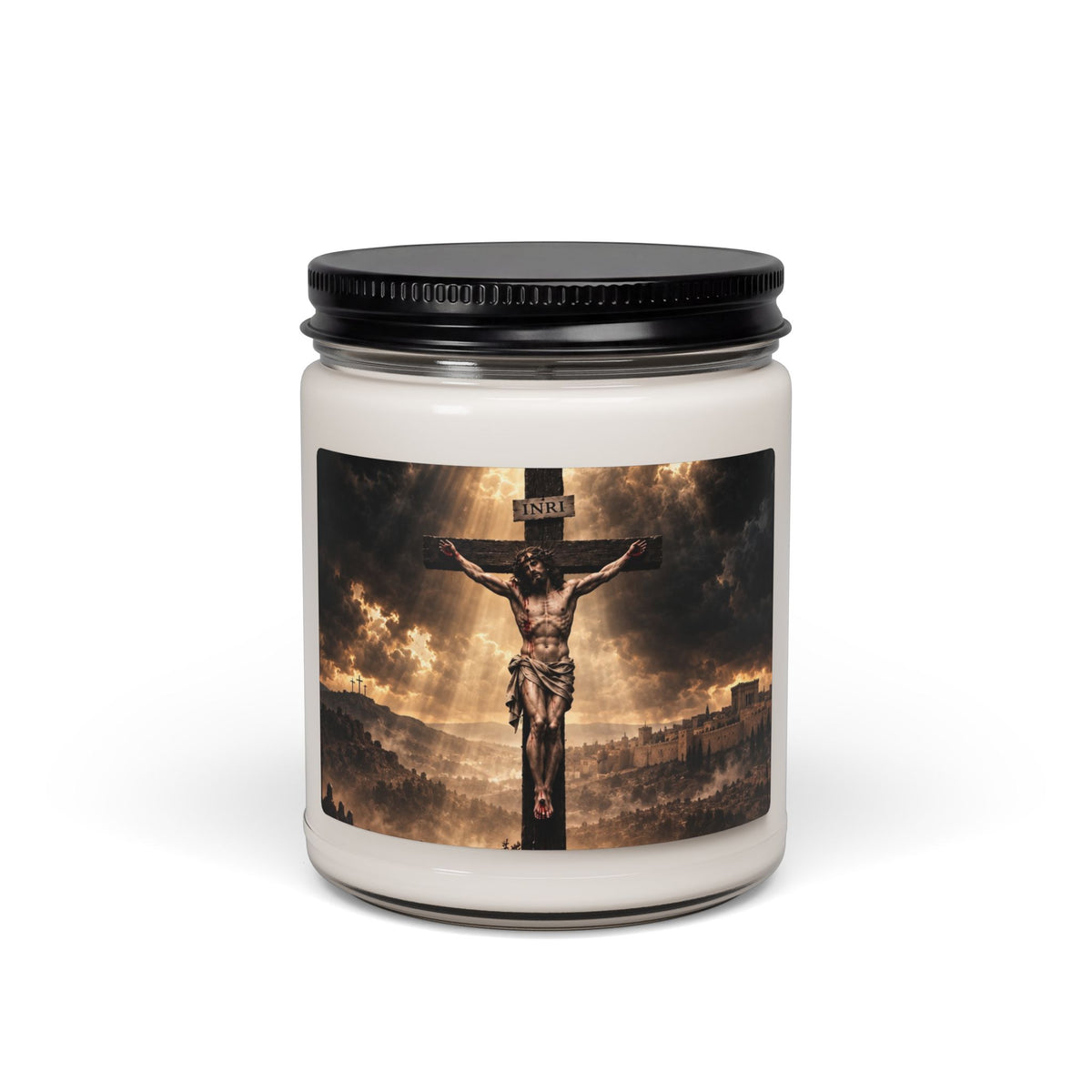 Crucifixion Scented Soy Candle – 9oz Religious Christian Prayer Candle