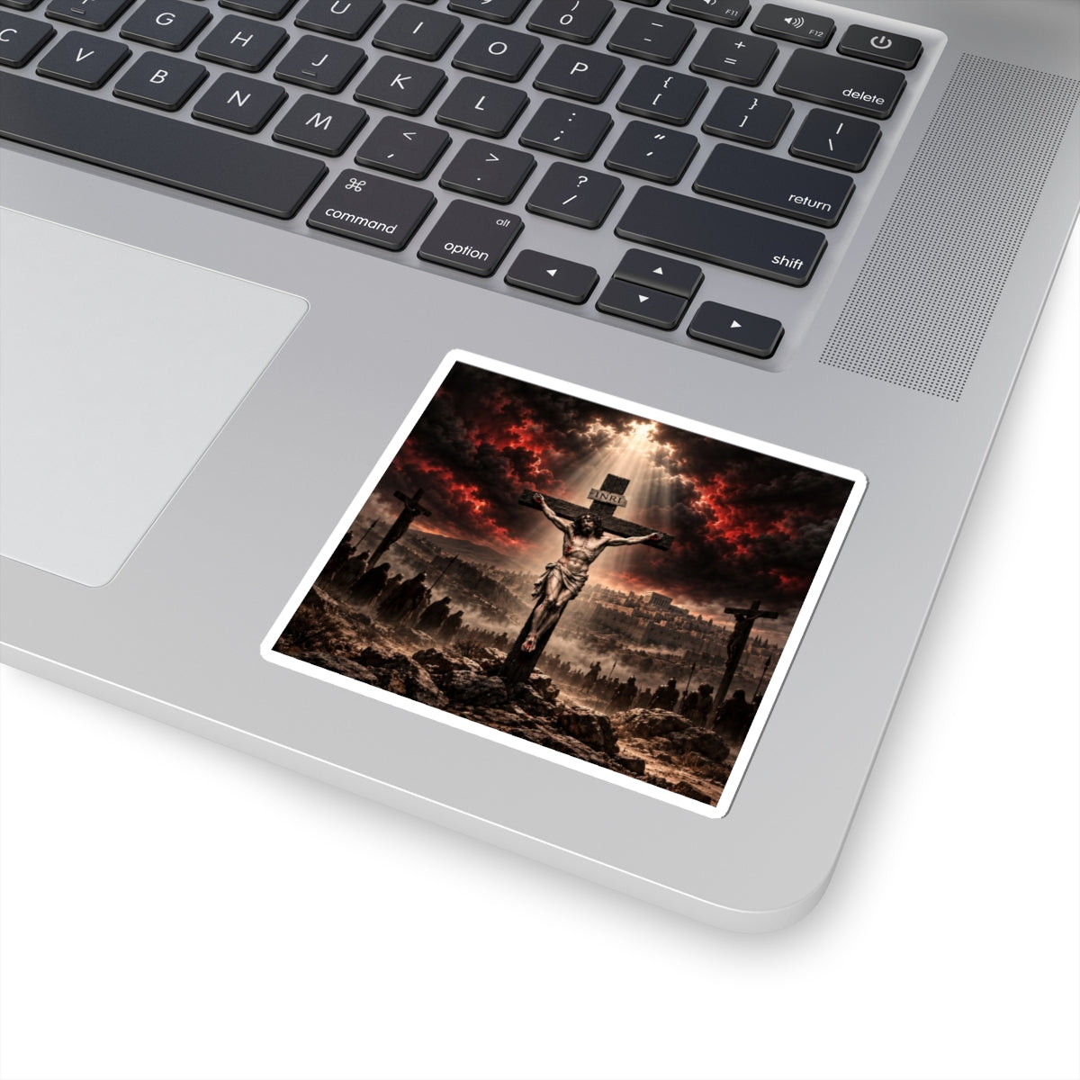 Crucifixion Scene Kiss-Cut Sticker - Religious Jesus Cross Decal