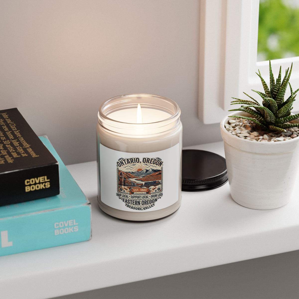 Ontario, Oregon Soy Candle - Eastern Oregon Rustic Travel Label (9oz)
