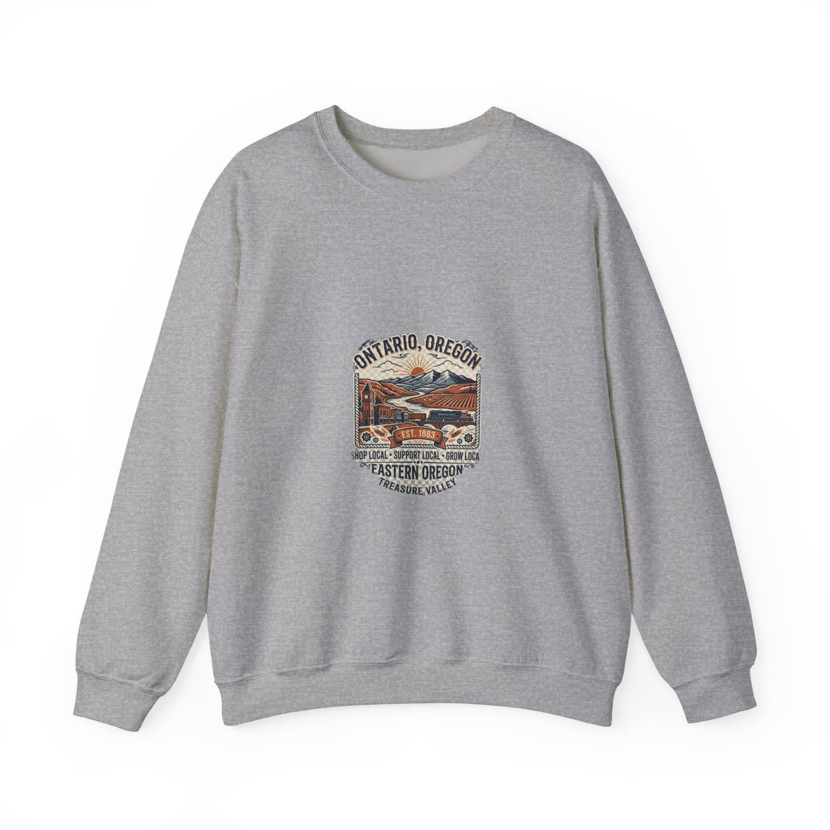 Ontario, Oregon Retro Scenic Crewneck Sweatshirt