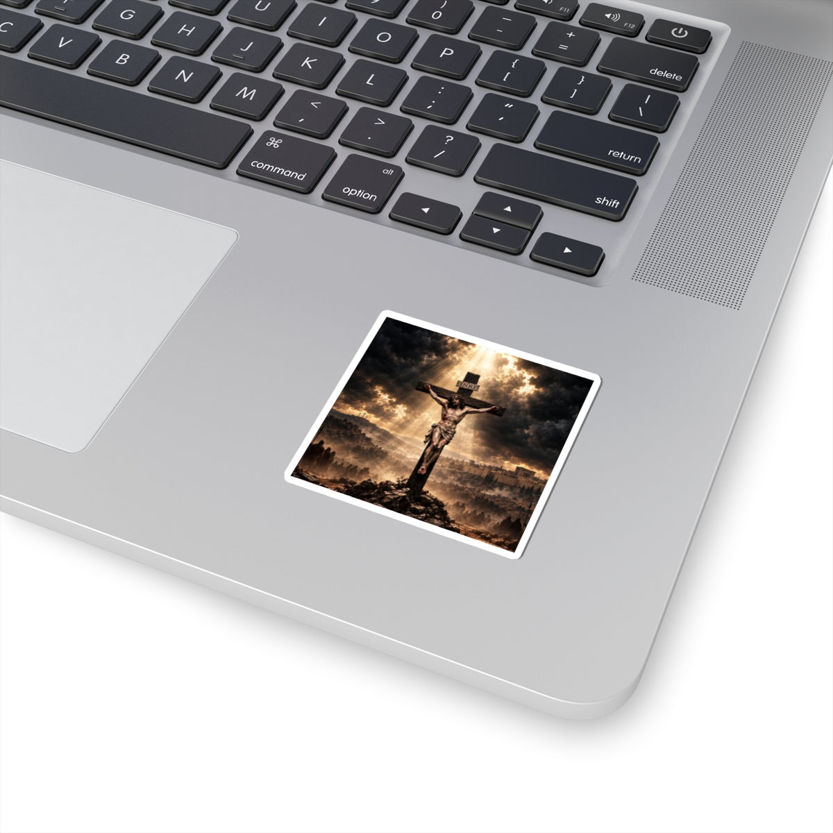 Christian Crucifix Sticker — Jesus on the Cross Religious Kiss-Cut Decal