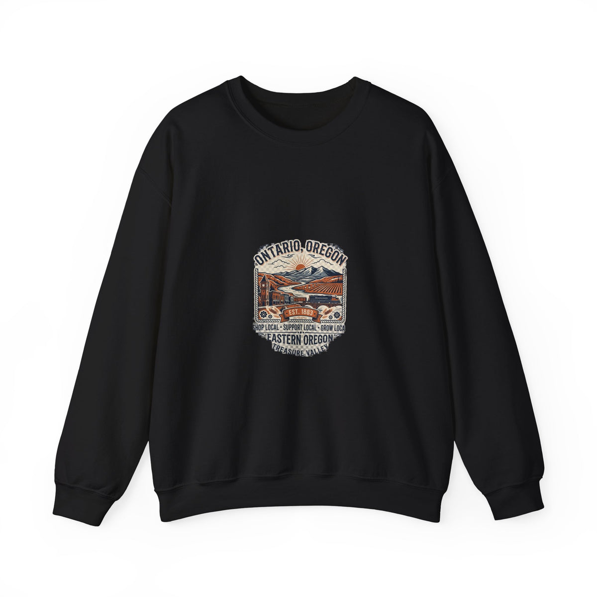Ontario, Oregon Retro Scenic Crewneck Sweatshirt
