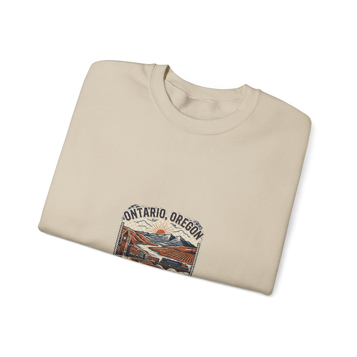 Ontario, Oregon Retro Scenic Crewneck Sweatshirt