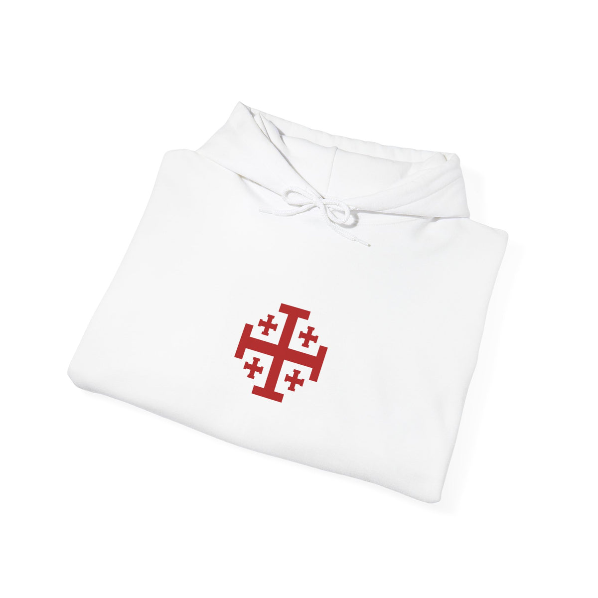 Jerusalem Cross Hoodie — Minimal Christian Symbol Pullover